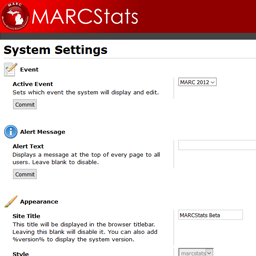 The system setup page, on which system-wide options can be specified.